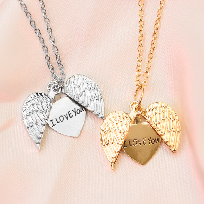 Angel Wings | Message revealing heart pendant