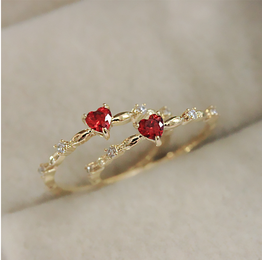 Red heart gemstone | Women's tailrings